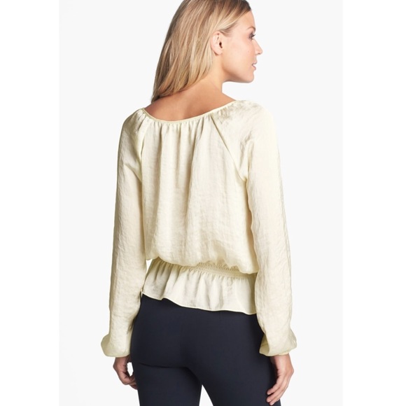 ✨NWOT✨Michael Kors Smocked Waist Peplum Blouse - Picture 2 of 8